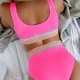thumbnail image 4 of Traje de baño de 2 piezas para mujer, trajes de baño para mujer, bikini de color liso con escote en V, abertura y cintura alta con costuras, traje de baño de nailon para mujer, 4 of 6