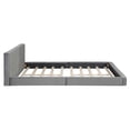 thumbnail image 3 of Queen Size Platform Bed, Bed Frame with Velvet Fabric and Solid Frame, Grounded Bed for Bedroom, Gray, 3 of 7