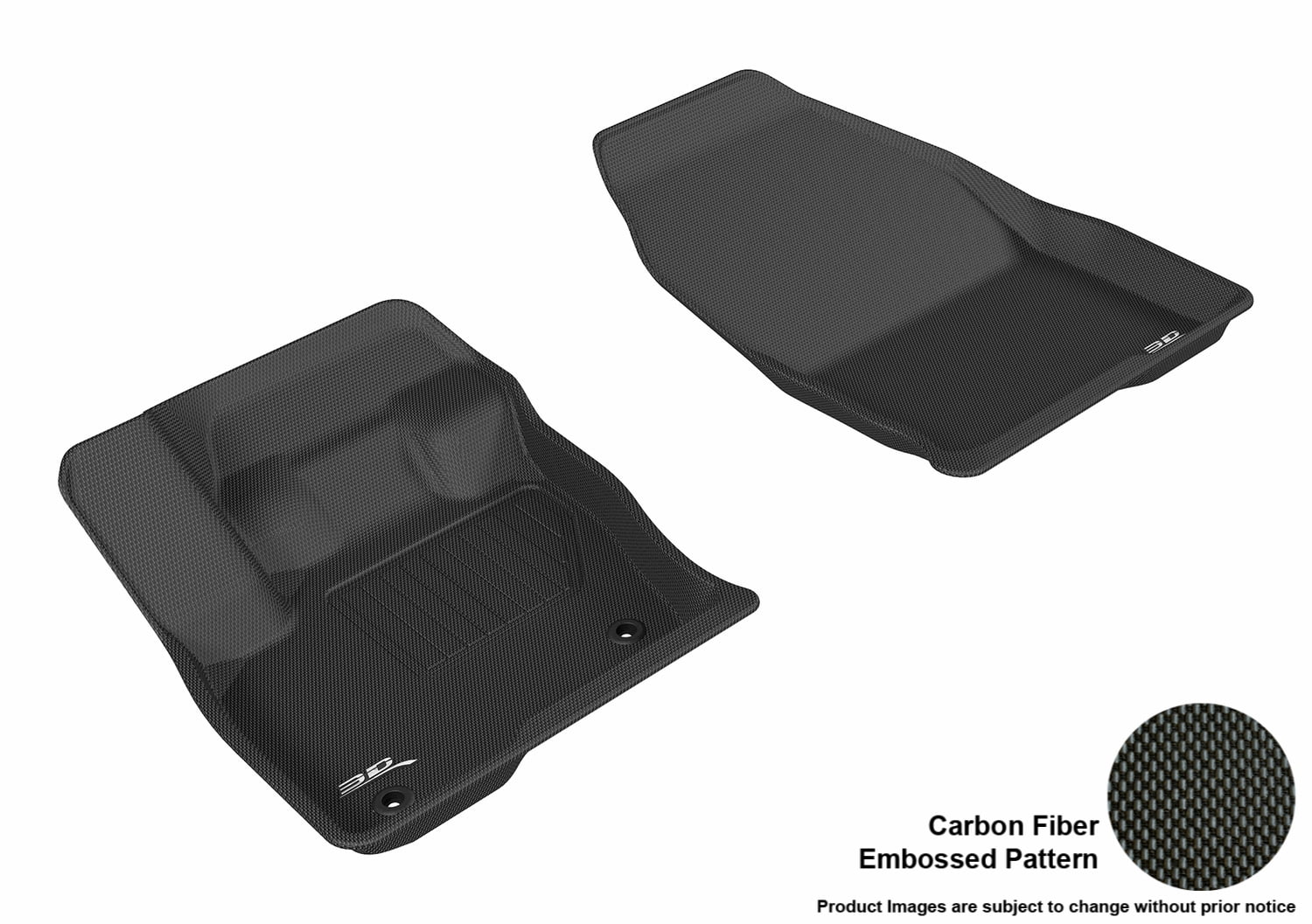 3D MAXpider 2015-2017 Ford Edge Front Row All Weather Floor Liners in Black with Carbon Fiber 2017 Ford Edge All Weather Floor Mats