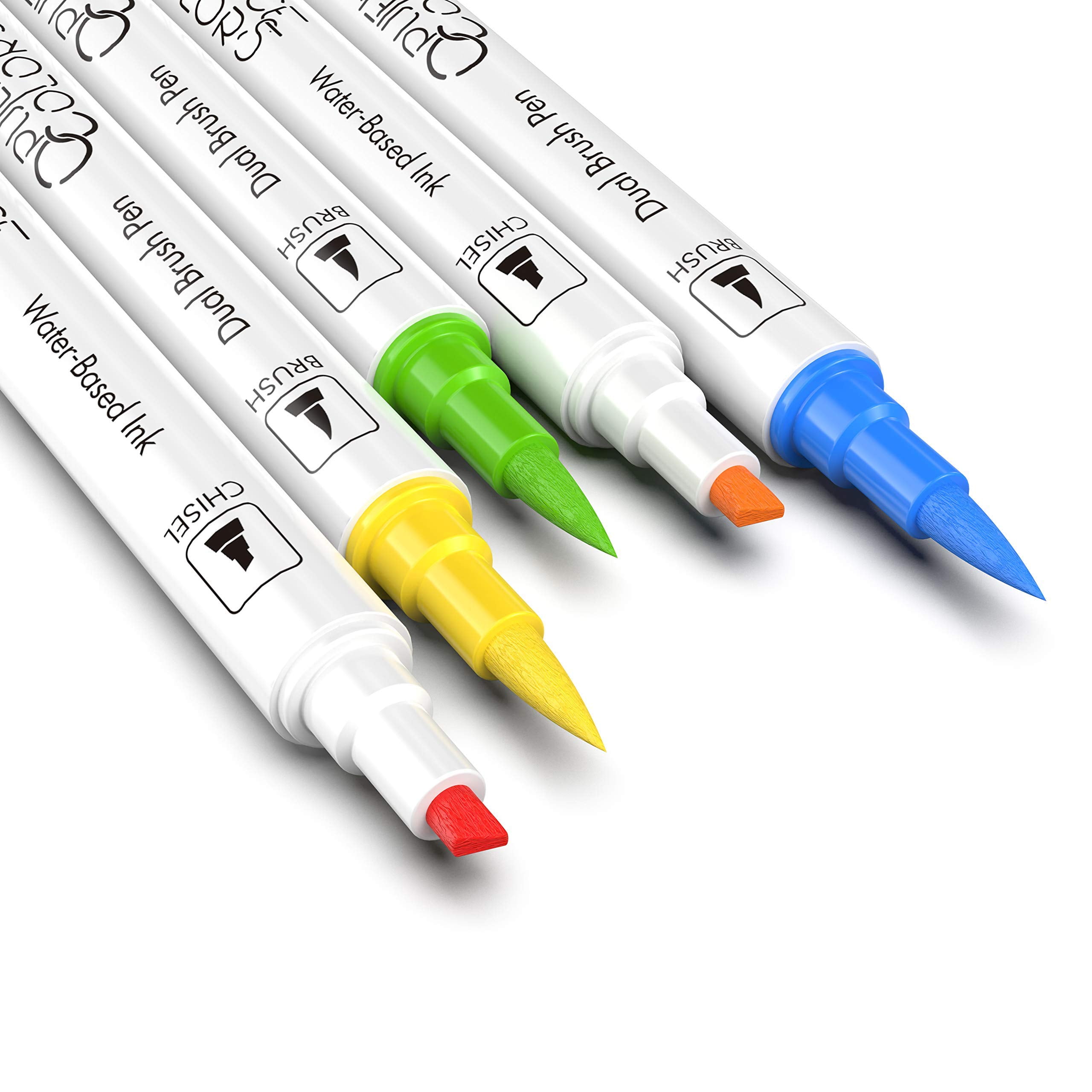 Wordsworth & Black 60 Pack Dual Tips - Brush and Chisel Tips, Professional Watercolor Pens