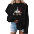 thumbnail image 4 of Hauts à Col Haut pour Femmes Mode de Noël Automne Imprimé Blouse Ample à Manches Longues Col Rond Pull Décontracté Hauts Pull-Over Hauts à Manches Longues, 4 of 5