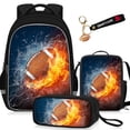 thumbnail image 1 of Juego de mochilas escolares TILYTADLY de fútbol para niños de 17 pulgadas, 4 piezas, 1 of 8