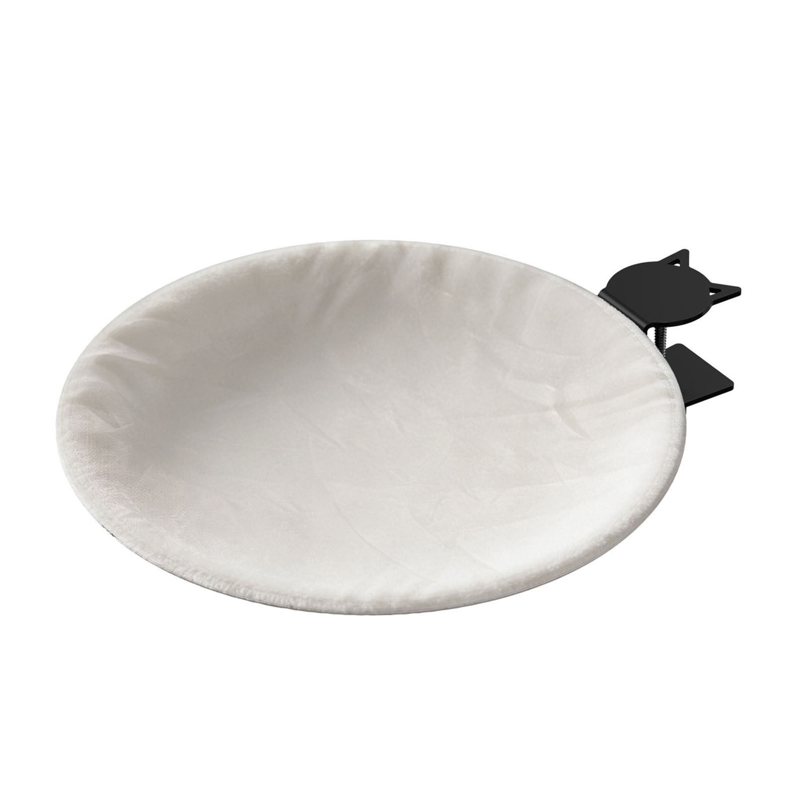 Clamp-On Desk Cat Hammock Bed, 360° Rotatable No Drill Pet Perch with Washable Soft Pad, Space Saving Elevated Cat Bed Supports Up to 50 lbs for Home Office and Gaming Desk(White,41.5X6CM)