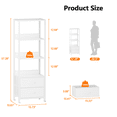 thumbnail image 4 of Satifur 4-Tier 57" H Bookshelf and Bookcase with 2 Removable Drawers, Narrow Display Shelf for Living Room, White, 4 of 8