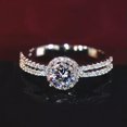 thumbnail image 3 of Women Classical 925 Silver Rings Cubic Zirconia Anniversary Gift Sz 6-10, 3 of 8