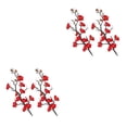 thumbnail image 2 of Kearding 2 piezas de flores artificiales, rama de flor de ciruelo, flores falsas simuladas para la decoración de la escena de la del Rojo ramas cortas 2piezas, 2 of 6