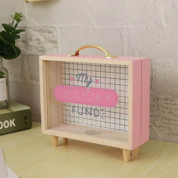 Adventure Archive Box, Travel Shadow Box, Ticket Shadow Box with Slot, 8Inch Memory Boxes for Keepsakes Pink