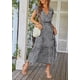 thumbnail image 5 of Vestido PRETTYGARDEN Cruzado con Volantes, Maxi Floral Negro Talla M, 5 of 6