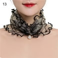 thumbnail image 2 of Zeus Scarf Painting Print Imitation Pearl Durable Ruffle Edge Lady Headscarf for Banquet, 2 of 7