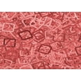 thumbnail image 1 of Ahgly Company Tapis d'Intérieur Lavables en Machine, Rectangle Rouge Transitionnel, 2' x 5', 1 of 7