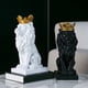 thumbnail image 3 of Estatua abstracta de león con corona para el hogar, la oficina, el bar, la escultura de resina con fe de león masculino, artesanías, adornos de arte animal, decoración - Negro, 3 of 8