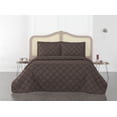 thumbnail image 3 of Embroidery Luxury Hotel Series Coverlet, Microfiber Soft Decoration for Master Guest Bedroom Decorative 3 Piece Bedspread Set with 2 Pillow Shams, Lightweight Comforter King Size, Brown, by Ambesonne, 3 of 4