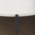 thumbnail image 4 of Larkin Round Two-Tier Marble Top Solid Wood Shelf Metal Frame Coffee Table, 4 of 5