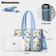 thumbnail image 5 of Teacher Tote Bag,Colorful Dinosaur and Leaf Pattern Teacher Utility Tote Bag,Large Work Tote Bags for Women with Multiple Pockets,Top Zipper Closure,13.8x10.6x6.7 Inch, 5 of 5