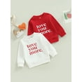 thumbnail image 2 of Toddler Baby Girl Boy Valentine's Day Outfit Crewneck Sweatshirt Long Sleeve Sweater Shirt Spring Pullover Tops, 2 of 7