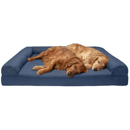 UPC: 0842229115802 | FurHaven Pet Products Quilted Orthopedic Sofa Pet Bed for Dogs & Cats – Navy Jumbo Plus