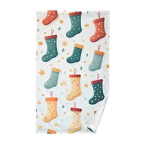 Christmas Socks Cotton Face Towels Soft Hand Towel Absorbent Bathroom Towel for Kitchen Hotel Decoration