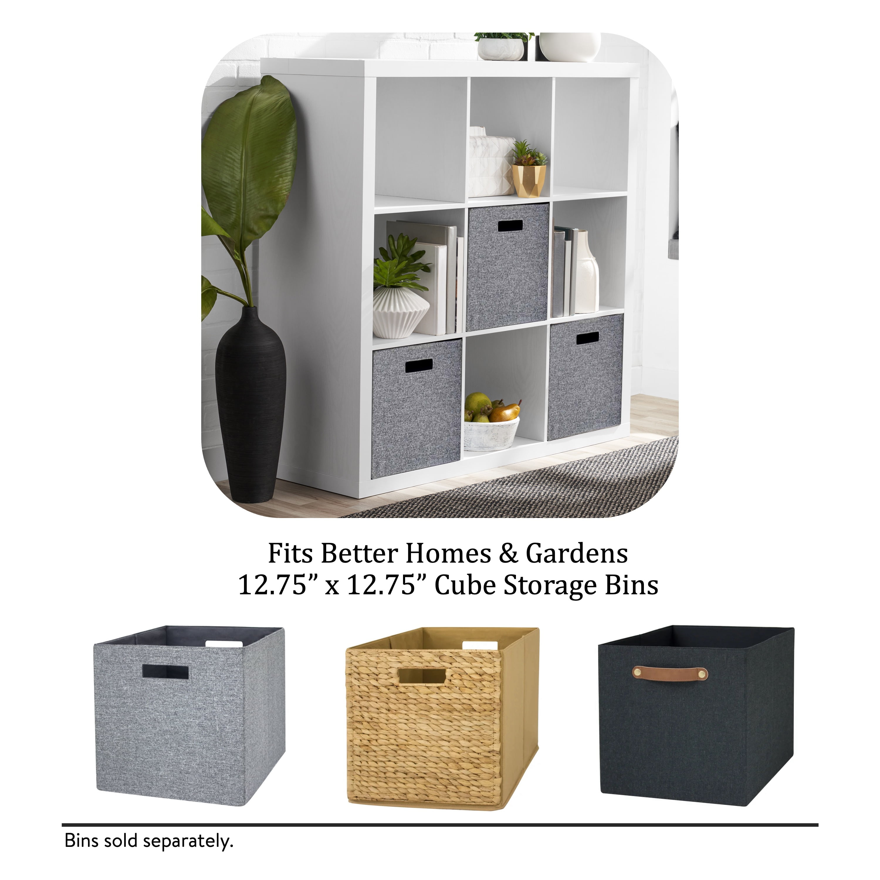 Better Homes & Gardens 9 Cube Storage Organizer, White Texture