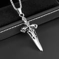thumbnail image 3 of GKNET Silver Sword Pendant Necklace Men's Punk Rock Biker Delicate Jewelry Chain 24" Gift, 3 of 5
