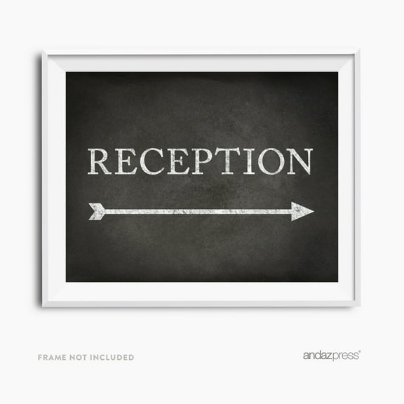 Reception Vintage Chalkboard Wedding Directional Signs, Double-Sided
