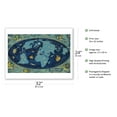 thumbnail image 2 of World Map - Global World Route Map - Planisphere - Vintage Airline Travel Poster by Lucien Boucher c.1959 - Bamboo Fine Art 290gsm Paper Print (Unframed) 24x32in, 2 of 4