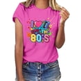 thumbnail image 2 of XIAONU I Love The 80s Letter Print T Shirt for Women Crew Neck Short Sleeve Retro Tee, 2 of 4