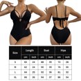 thumbnail image 3 of Bikini De Una Pieza Traje de baño de una pieza hueco con cabestrillo sexy de color sólido Cgtredaw Para estrenar, 3 of 6