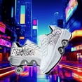 thumbnail image 6 of Roller Skate Shoes for Women,Double Row Deform Wheel Roller Skates,Sneakers with Wheels for Girls Boys, 6 of 9