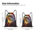 thumbnail image 2 of Sikiie Geometric American Bald Eagle Drawstring Backpack Drawstring Bags, Draw String Back Bag for Sports, Gym, Travel, Swimming, Beach-Small, 2 of 6