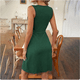 thumbnail image 3 of Elegante vestido de Color liso para mujer, sin mangas, hombros descubiertos, cuello en V, Sexy, Delgado, fiesta de verano, 3 of 4