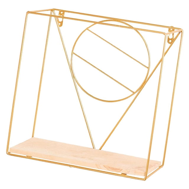 Almacenamiento de montaje en pared de ambre de hierro dorado cuadrado Sunnimix Rack de almacenamiento de alambre de hierro cuadrado