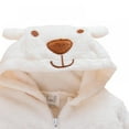thumbnail image 2 of GYRATEDREAM Newborn Baby Jumpsuit Girls Boys Hooded Fleece Rompers Long Sleeve Outwear Outfits, White 9-12 Months, 2 of 12