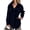 Navy blue, variant on Women's shirt collar single-breasted long winter casual coat