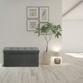thumbnail image 4 of Seville Classics Foldable Storage Bench Ottoman non-woven Polyester, Charcoal Gray, 4 of 7
