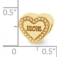 thumbnail image 4 of 925 Sterling Silver Polished Gold Plated Reflections Mom Love Heart Bead Charm 9.09x11.82mm Wide Pendant Necklace for Wo, 4 of 5