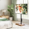 thumbnail image 5 of RTVR Universal Floor TV Stand with Swivel Mount & Power Strip for 32"-60" TVs up to 88 lbs, Height Adjustable Brown, 5 of 7