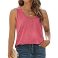 thumbnail image 3 of MOSHU Plus Size Tank Tops for Women Henley Sleeveless Shirts Summer Button Down Womens Tops, 3 of 7