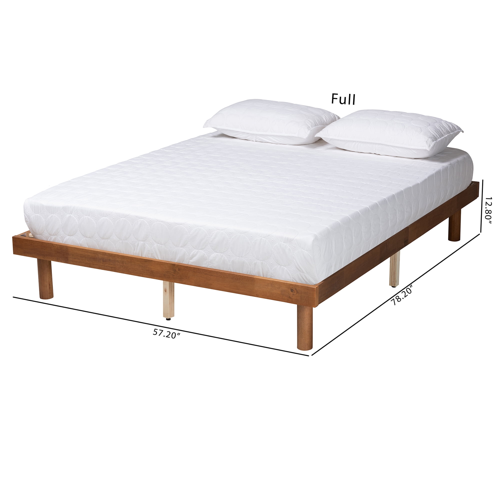Baxton Studio 12.80" Winston Mid-Century Modern Platform Bed Frame, Queen