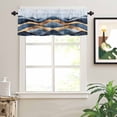 thumbnail image 2 of Abstract Graffiti Valances for Windows Blue Gold Stripe Water Ripples Rod Pocket Curtain Valance Window Treatment Short Curtains for Kitchen Living Room, 58"x16", 2 of 5