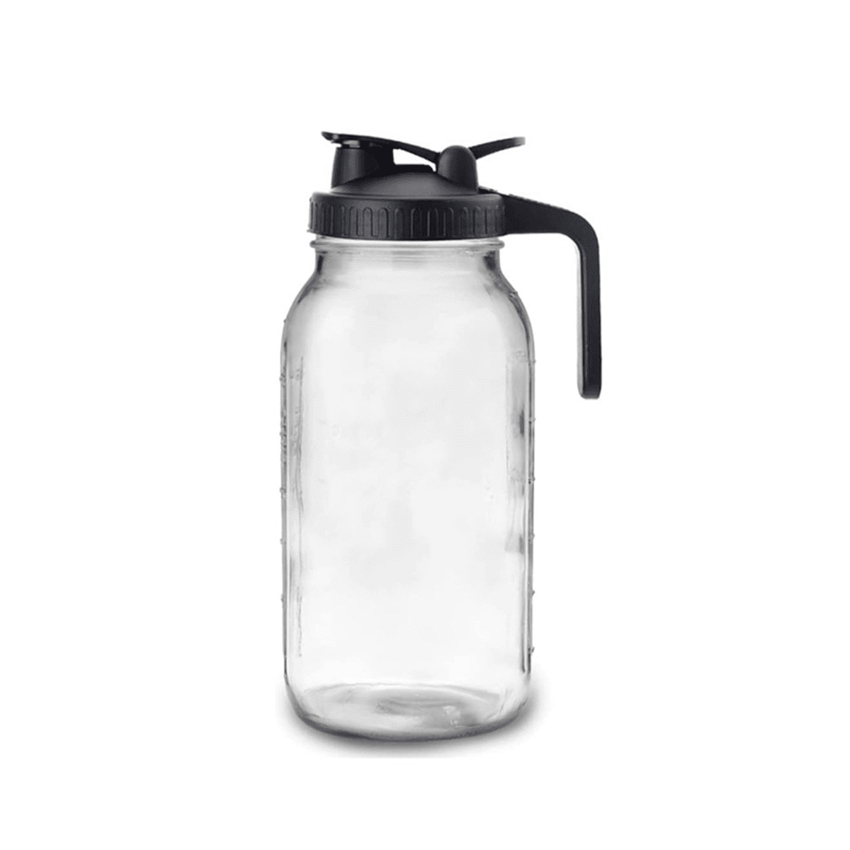 64Oz Glass Pitcher with Lid Wide Mouth Jar Leak-Proof, for Tea, Milk