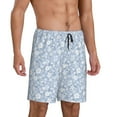 thumbnail image 2 of Fotbe Gray White Floral Pantalones Cortos de Pijama para Hombre, Ropa de Dormir, Pantalones de Pijama Cortos para Hombre-4X-Large, 2 of 6