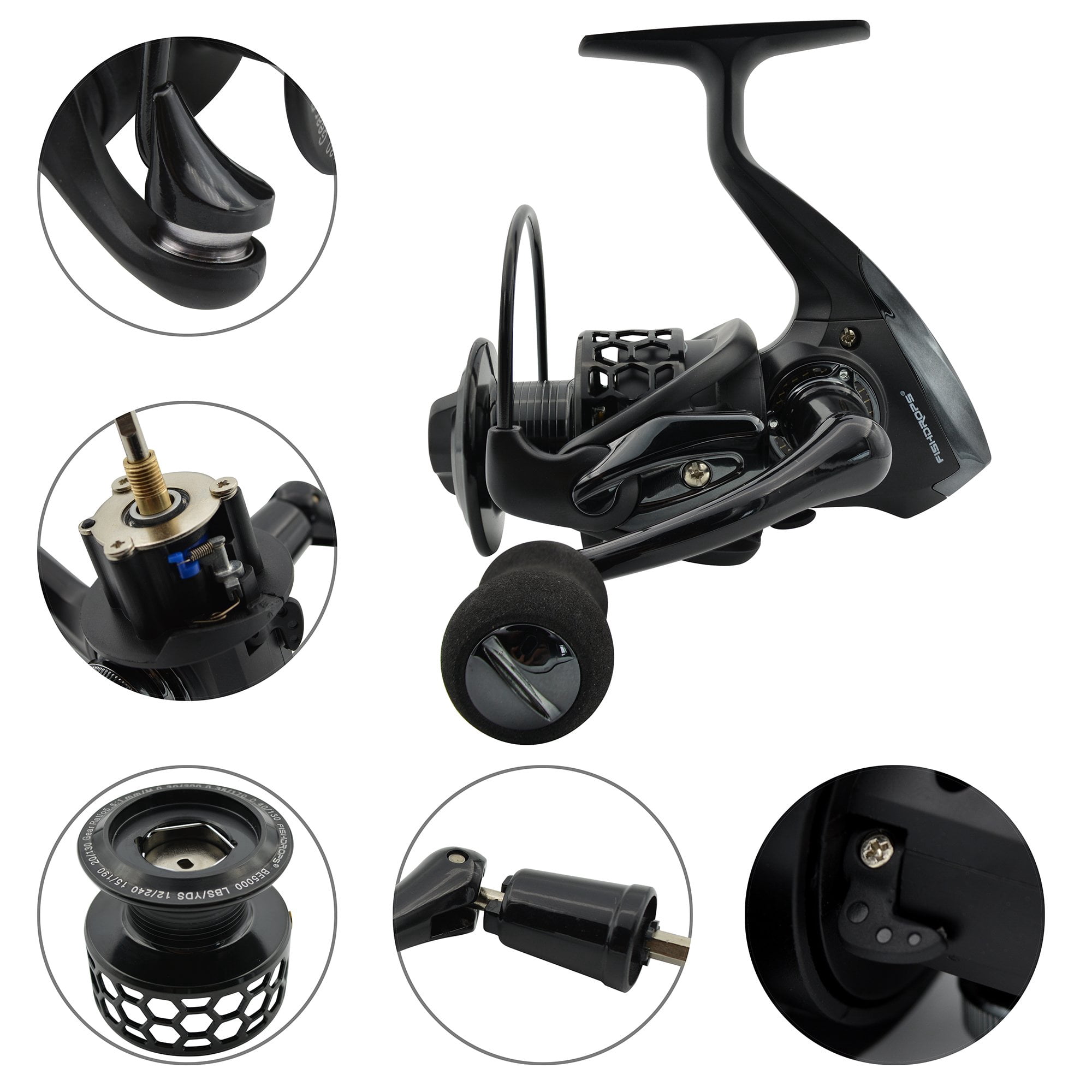Spinning Fishing Reels 12+1bb Ultra Lightweight Carved Aluminum Spool Affordable Smooth