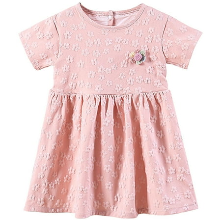 

Toddler Girls Dress Swing Floral Printed Short Sleeve Casual Toddler Baby Sundress Gifts To Child