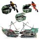 thumbnail image 4 of Decoraciones de naufragios para acuarios: adorno de barco sumergido con burbujeador de aire, decoraciones de ventilación de aire para acuarios, 4 of 5