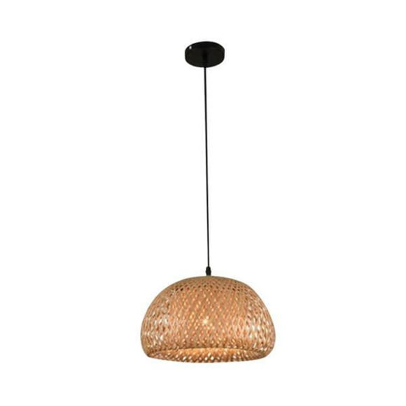 Rattan Lamp Shade Ceiling E27 Lamp Holder Decorative Woven Vintage Pendant Light Cover for Living Room Bedroom Bar Light Fixture Decoration