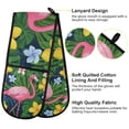 thumbnail image 2 of Yayeee Double Oven Mitt Kitchen Heat Resistant Baking 35" x7" Quilted Glove, Pink Flamingo Pattern, 2 of 6
