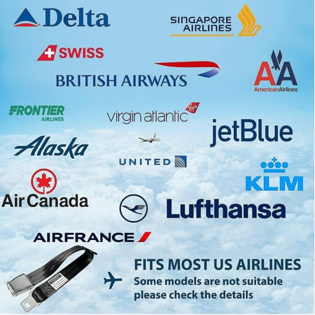 4 Certified Airplane Seat Belt Extender, Adjustable From 6" To 32