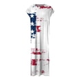 thumbnail image 4 of SMihono Robe Maxi Bohème d'Été pour Femmes Grande Taille Robe Maxi pour Femmes Plage Vacances Décontractée Ample Longue Robe Manches Courtes Robes d'Été avec Fente Robe Évasée de Plage, 4 of 4