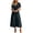 Black, variant on Nxznwn Women's Summer Short Sleeve Long Dresses Casual Wrap V-Neck Smocked Elastic Waist A-Line Flowy Party Dress