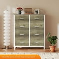 thumbnail image 6 of Nextay 8-Drawer Fabric Dresser for Bedroom, Storage Dresser Closet with Steel Frame & Wooden Top for Living Room, Dressing Room, Entryway, Greige Oak, 6 of 7